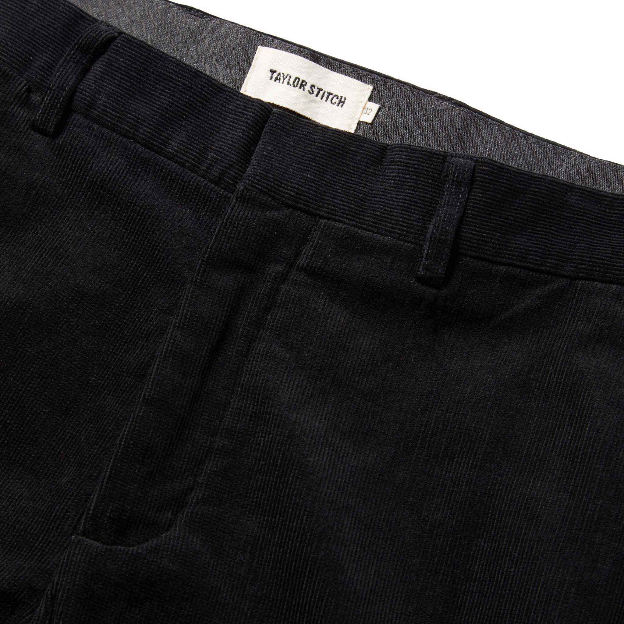 material shot of The Sheffield Trouser in Coal Cord closed, Bottoms by Taylor Stitch
