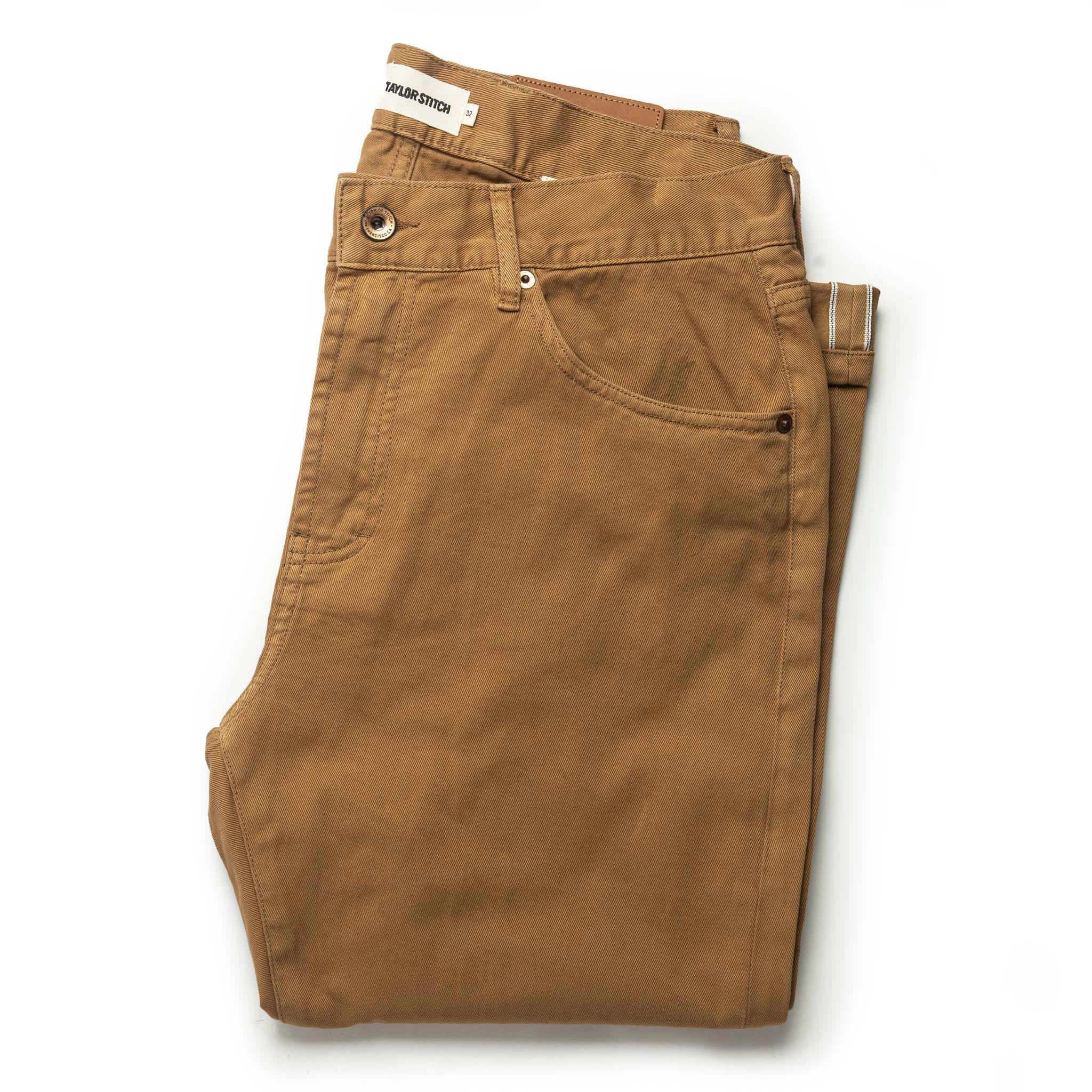 The Slim All Day Pant in British Khaki Selvage: Featured Image, Bottoms by Taylor Stitch