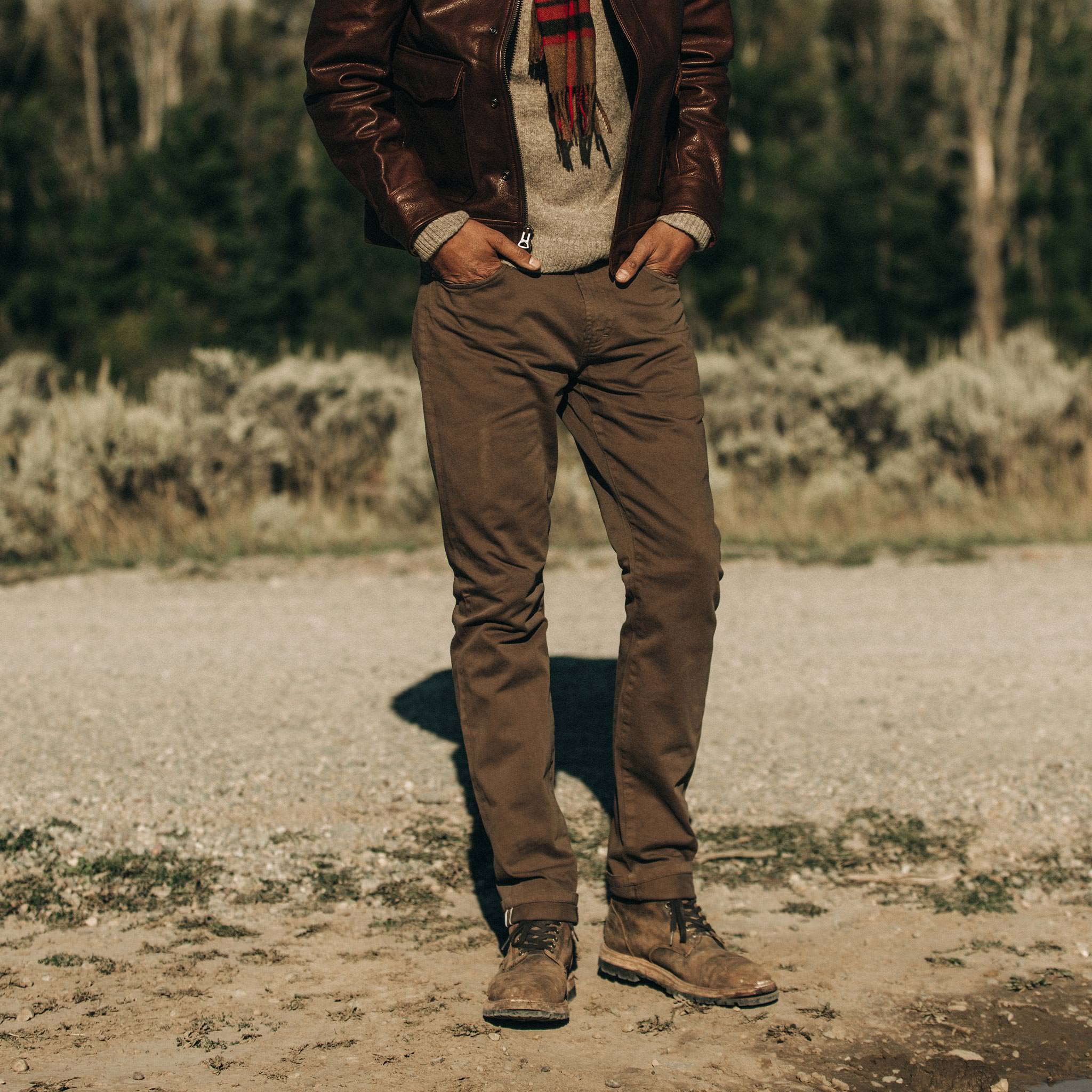 The Slim All Day Pant in Espresso Selvage: Alternate Image 1, Bottoms by Taylor Stitch