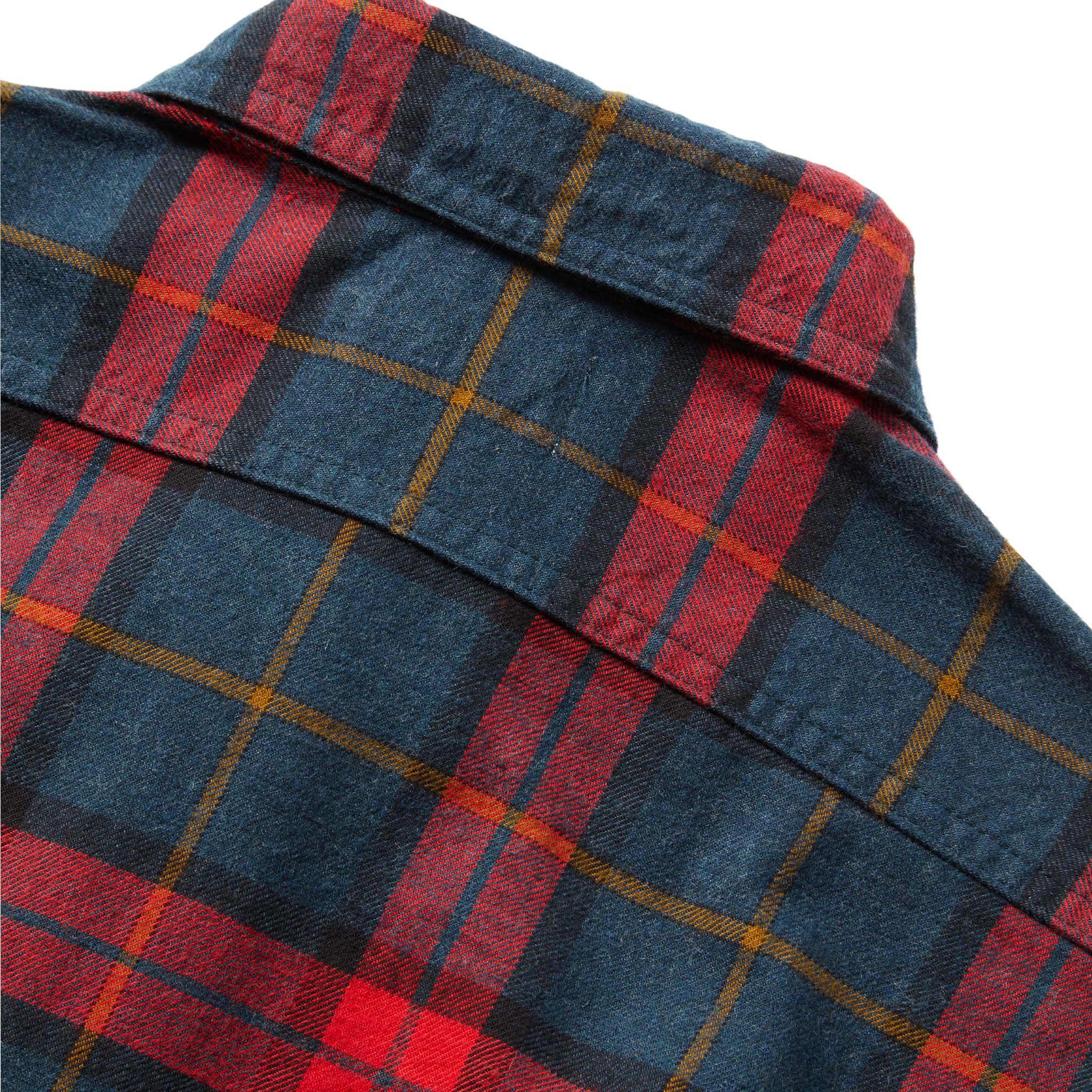 material shot of the back yoke of The Utility Shirt in Brushed Red Plaid, Wovens by Taylor Stitch