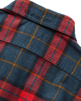 material shot of the back yoke of The Utility Shirt in Brushed Red Plaid, Wovens by Taylor Stitch