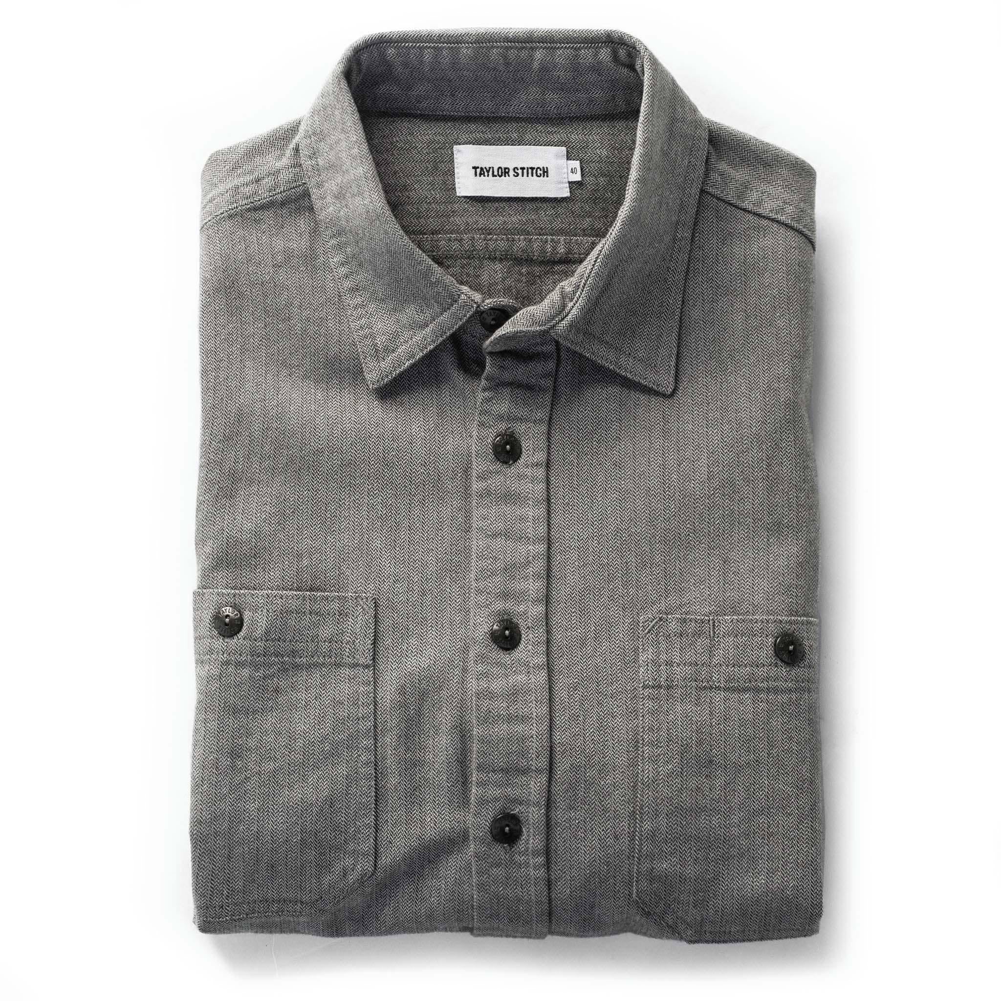 The Utility Shirt in Slate Broken Herringbone: Featured Image, Wovens by Taylor Stitch