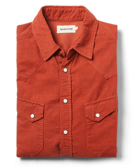 flatlay of folded shirt from the front, Wovens by Taylor Stitch