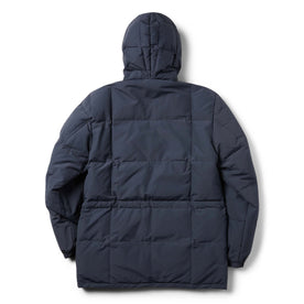 flatlay of The Whitney Parka in Navy from the back