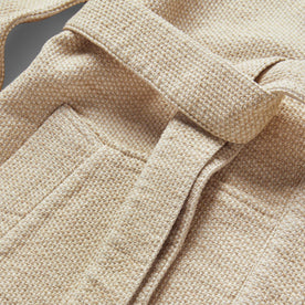 material shot of the belt on The Apres Robe in Natural Sashiko
