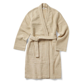 flatlay of The Apres Robe in Natural Sashiko, shown in full