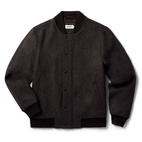 flatlay of The Bomber Jacket in Espresso Marl Wool