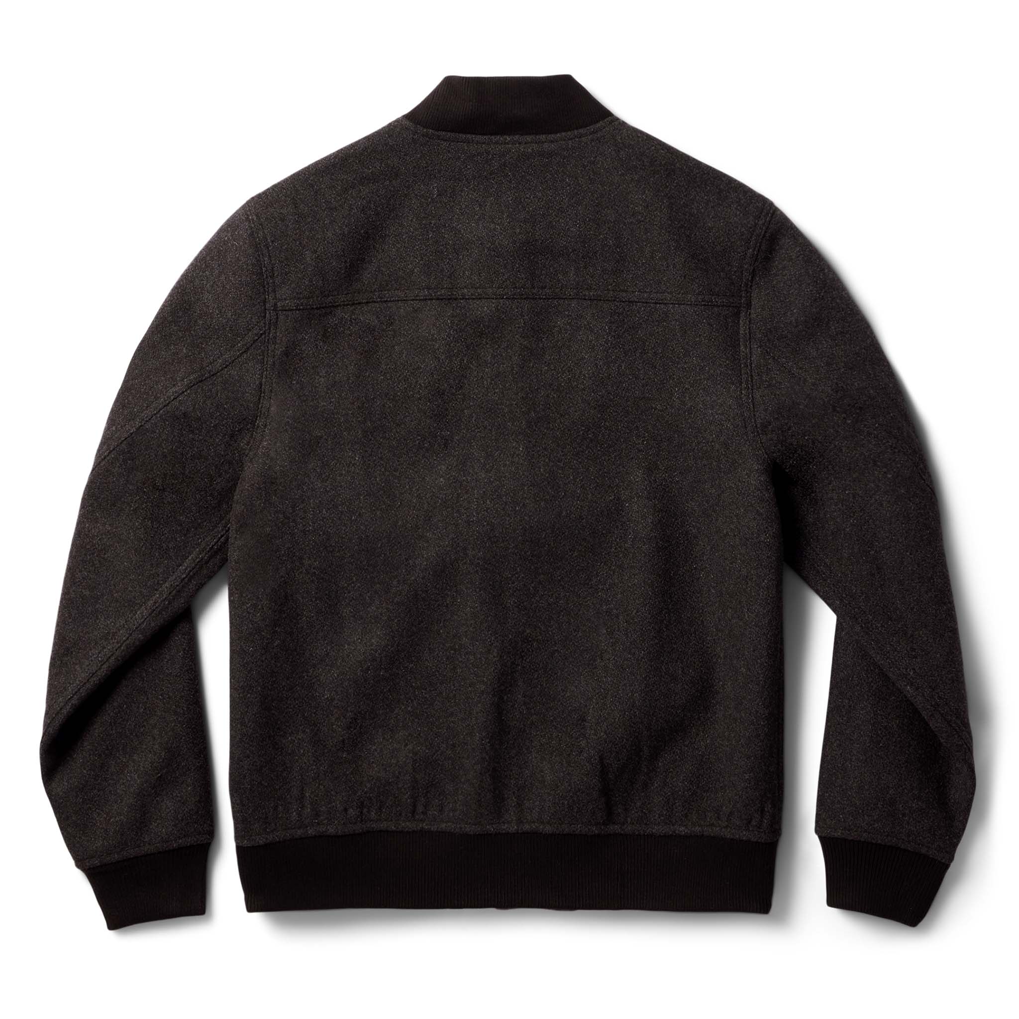flatlay of the back of The Bomber Jacket in Espresso Marl Wool, Outerwear by Taylor Stitch