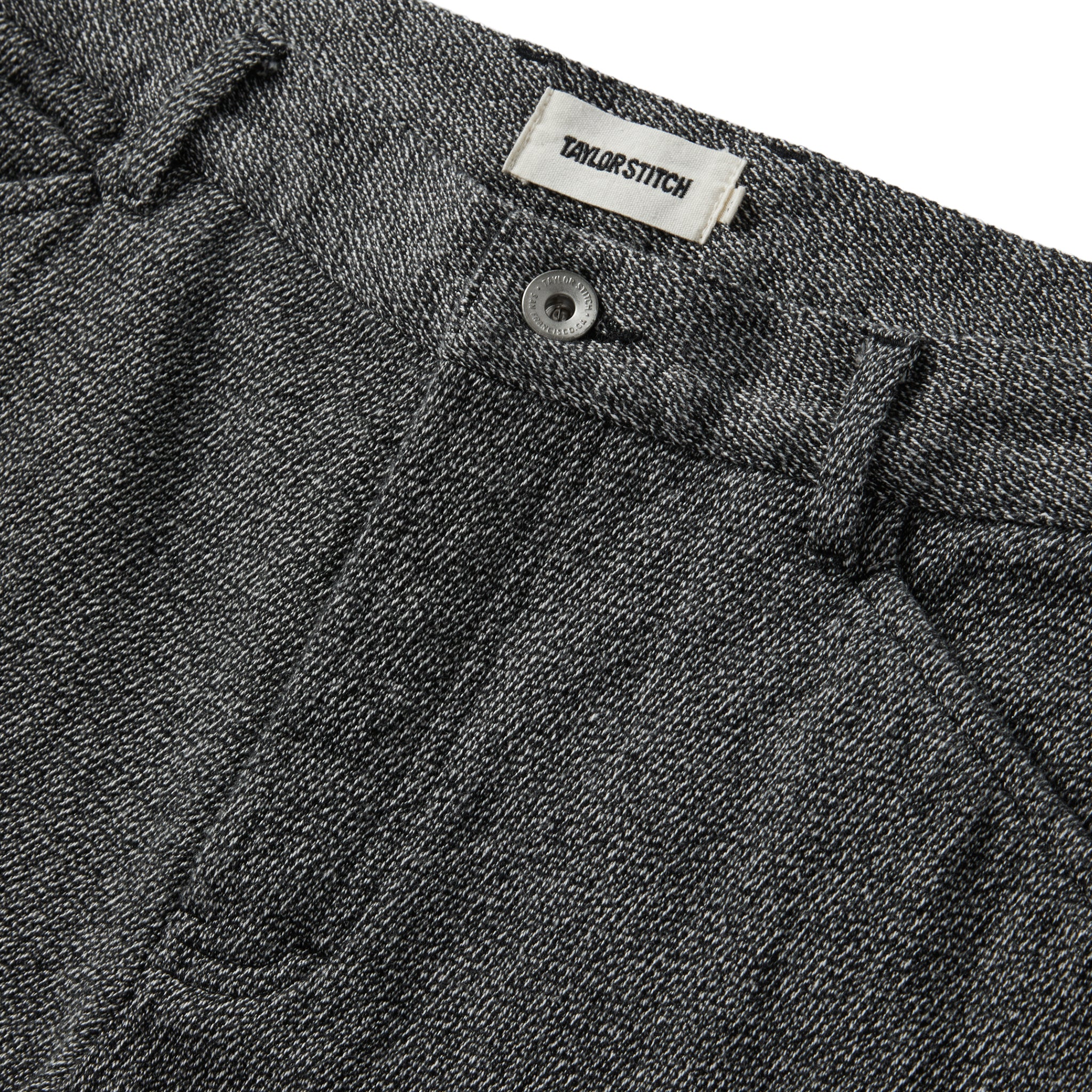 material shot of the waistband on The Camp Pant in Indigo Salt and Pepper , Bottoms by Taylor Stitch