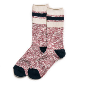 flatlay of The Camp Sock in Heather Burgundy