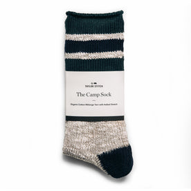 material shot of the packaging on The Camp Sock in Heather Grey