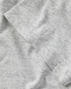 material shot of the cuffs on The Cotton Hemp Tee in Heather Grey, Knits by Taylor Stitch