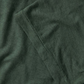 material shot of the cuff on The Cotton Hemp Tee in Pine