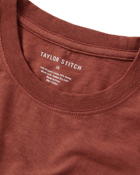 material shot of the collar on  The Cotton Hemp Long Sleeve in Engine, Knits by Taylor Stitch