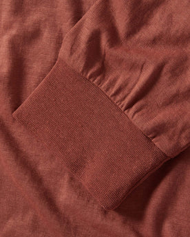 material shot of the cuffs on  The Cotton Hemp Long Sleeve in Engine, Knits by Taylor Stitch