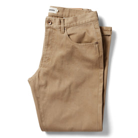 flatlay of The Democratic All Day Pant in Washed Tobacco Selvage