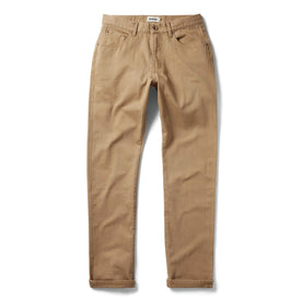 flatlay of The Democratic All Day Pant in Washed Tobacco Selvage, shown in full