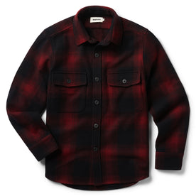 flatlay of The Explorer Shirt in Cardinal Plaid