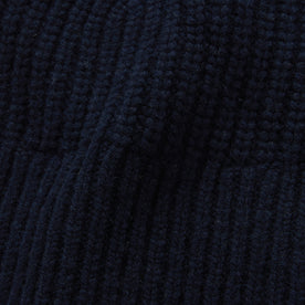 material shot of the material on The Fisherman Beanie in Dark Navy