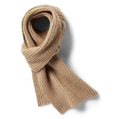 flatlay of The Fisherman Scarf in Camel