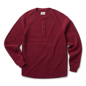 The Heavy Bag Waffle Henley in Burgundy - featured image
