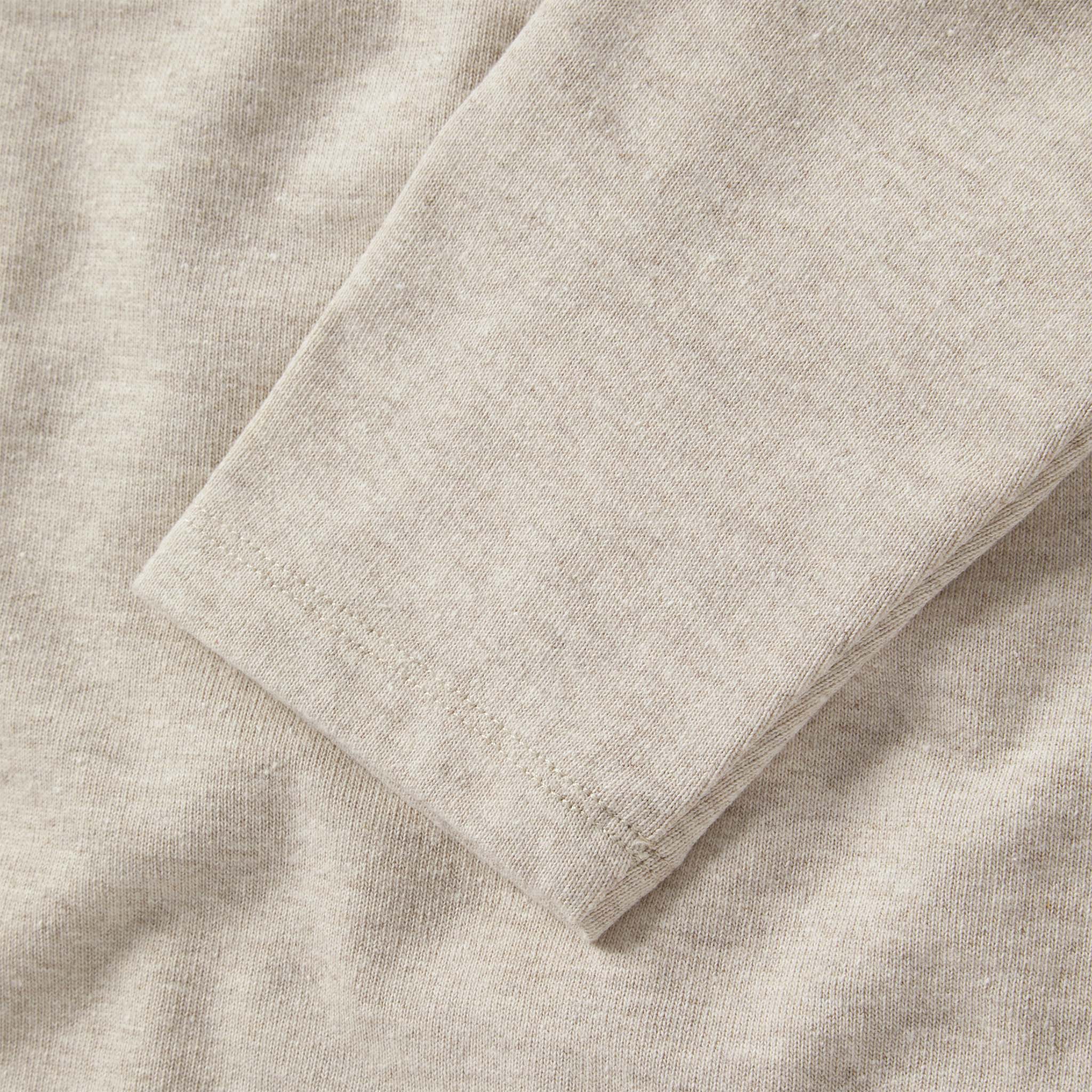 material shot of the cuffs on The Heavy Bag Henley in Oatmeal, Knits by Taylor Stitch