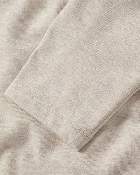 material shot of the cuffs on The Heavy Bag Henley in Oatmeal, Knits by Taylor Stitch