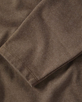 material shot of the sleeves on The Heavy Bag Henley in Walnut, Knits by Taylor Stitch