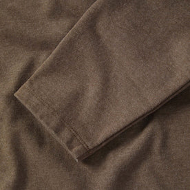 material shot of the sleeves on The Heavy Bag Henley in Walnut