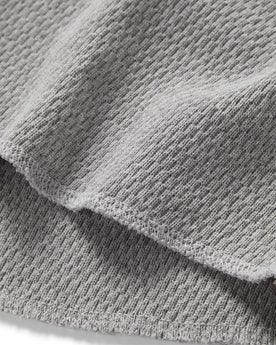 material shot of the hems on The Heavy Bag Waffle Long Sleeve in Aluminum, Knits by Taylor Stitch