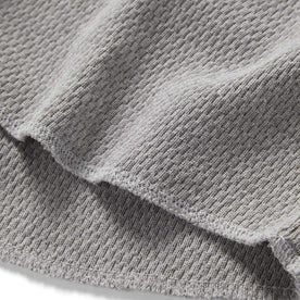 material shot of the hems on The Heavy Bag Waffle Long Sleeve in Aluminum
