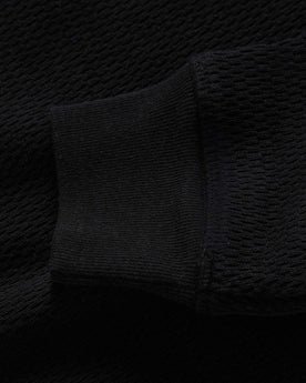 material shot of the cuffs on The Heavy Bag Waffle Long Sleeve in Coal, Knits by Taylor Stitch