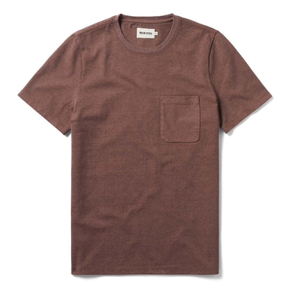 flatlay of The Heavy Bag Tee in Burgundy