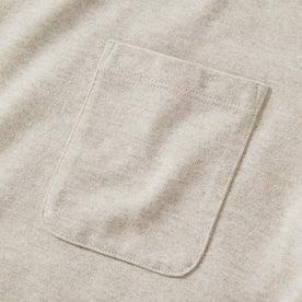 material shot of the pocket on The Heavy Bag Tee in Oatmeal