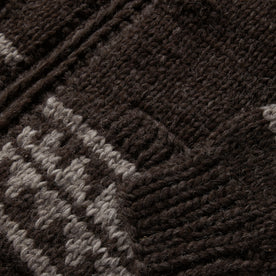 material shot of the pocket on The Seawall Hand-Knit Sweater in Mahogany