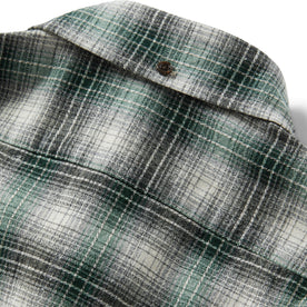 material shot of the back of the collar on The Jack in Spruce Nep Plaid