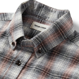 material shot of the collar on The Jack in Cardinal Nep Plaid