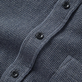 material shot of the buttons on The Jack in Coal Jaspe Waffle
