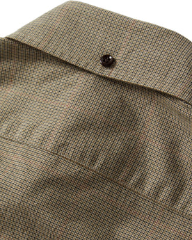 material shot of the back collar of The Jack in Khaki Houndstooth Check, Wovens by Taylor Stitch