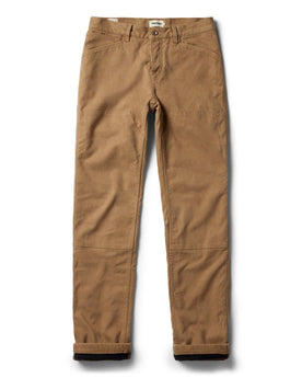 flatlay of The Lined Chore Pant in Tobacco Boss Duck, Bottoms by Taylor Stitch