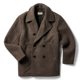 flatlay of The Mariner Coat in Sable Melton Wool, Outerwear by Taylor Stitch