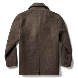 flatlay of The Mariner Coat in Sable Melton Wool, shown from the back