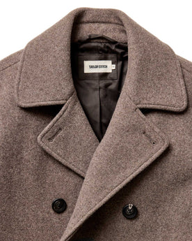 material shot of the collar on The Mariner Coat in Sable Melton Wool, Outerwear by Taylor Stitch