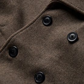 material shot of the buttons on The Mariner Coat in Sable Melton Wool, Outerwear by Taylor Stitch