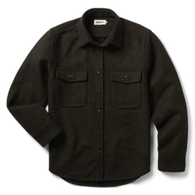 flatlay of The Maritime Shirt Jacket in Evergreen Twill