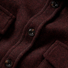 material shot of the buttons on The Maritime Shirt Jacket in Port Twill