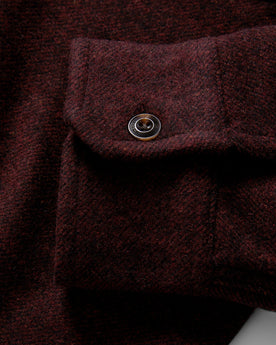 material shot of the cuffs on The Maritime Shirt Jacket in Port Twill, Wovens by Taylor Stitch