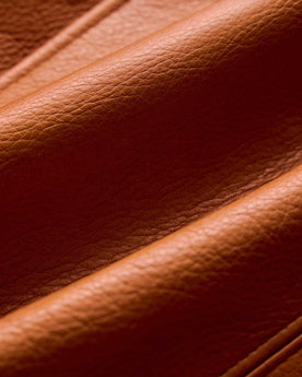 material shot of the inner pocket on The Moto Jacket in Whiskey Steerhide, Outerwear by Taylor Stitch