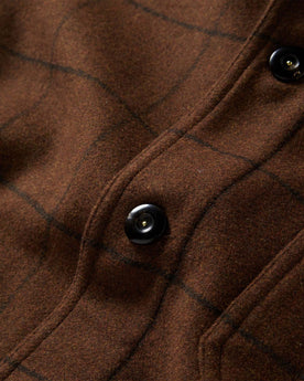 material shot of the buttons on The Ojai Jacket in Ginger Check Wool, Outerwear by Taylor Stitch