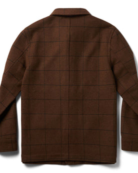 flatlay of The Ojai Jacket in Ginger Check Wool, shown from the back, Outerwear by Taylor Stitch